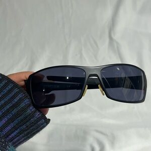 Oakley Spike Matte Black Frame Titanium Iridium Lens Sunglasses
